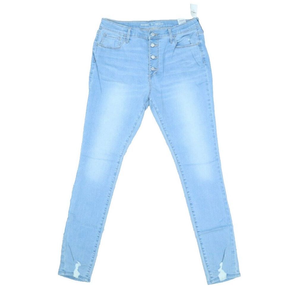 NWT Old Navy Girl's Sz 14 Rockstar Super Skinny Jeggings High Rise Light Wash